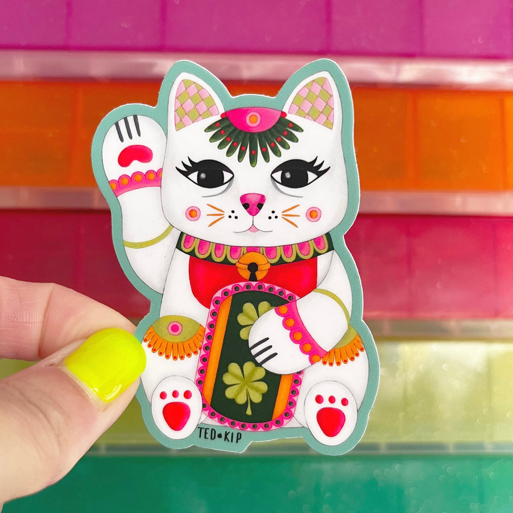 Lucky Cat Vinyl Sticker