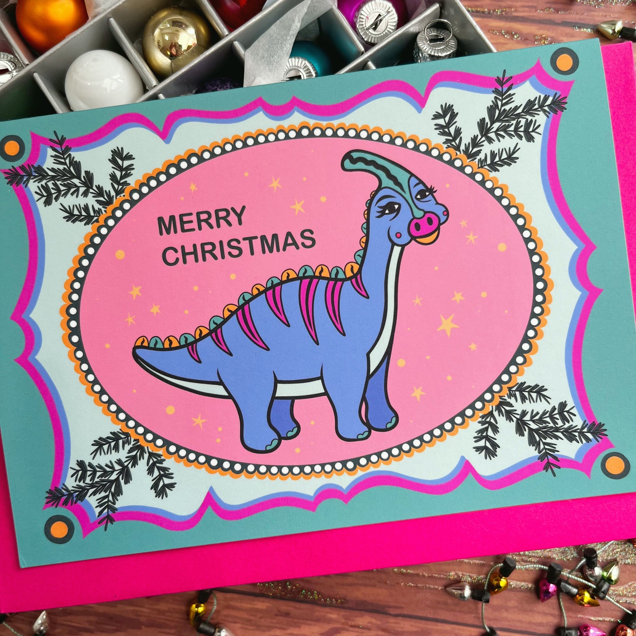 Dinosaur Christmas Card