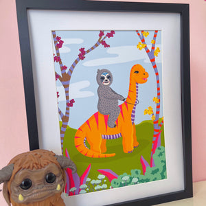 Dino Sloth Print