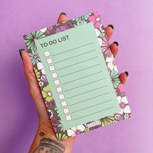 Green Flower To Do List Notepad