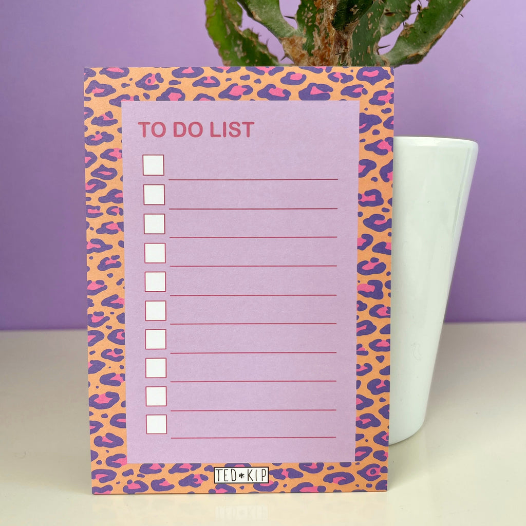 Leopard Print To Do List Notepad