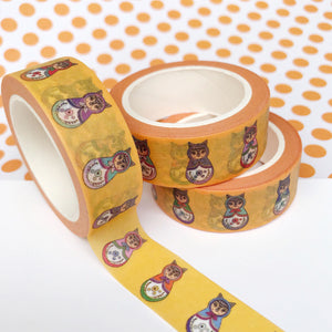 Yellow Cat Russian Doll Washi Tape