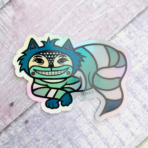 Cheshire Cat Holographic Vinyl Sticker