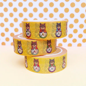 Yellow Cat Russian Doll Washi Tape