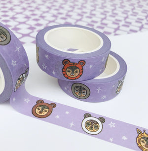 Purple Animal Faces Washi Tape