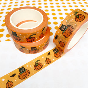 Orange Pumpkins And Black Cat Washi Tape