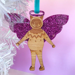 SALE Angel Bear Christmas Tree Decoration (Pink)