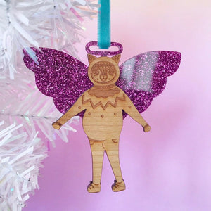 SALE Angel Bear Christmas Tree Decoration (Pink)