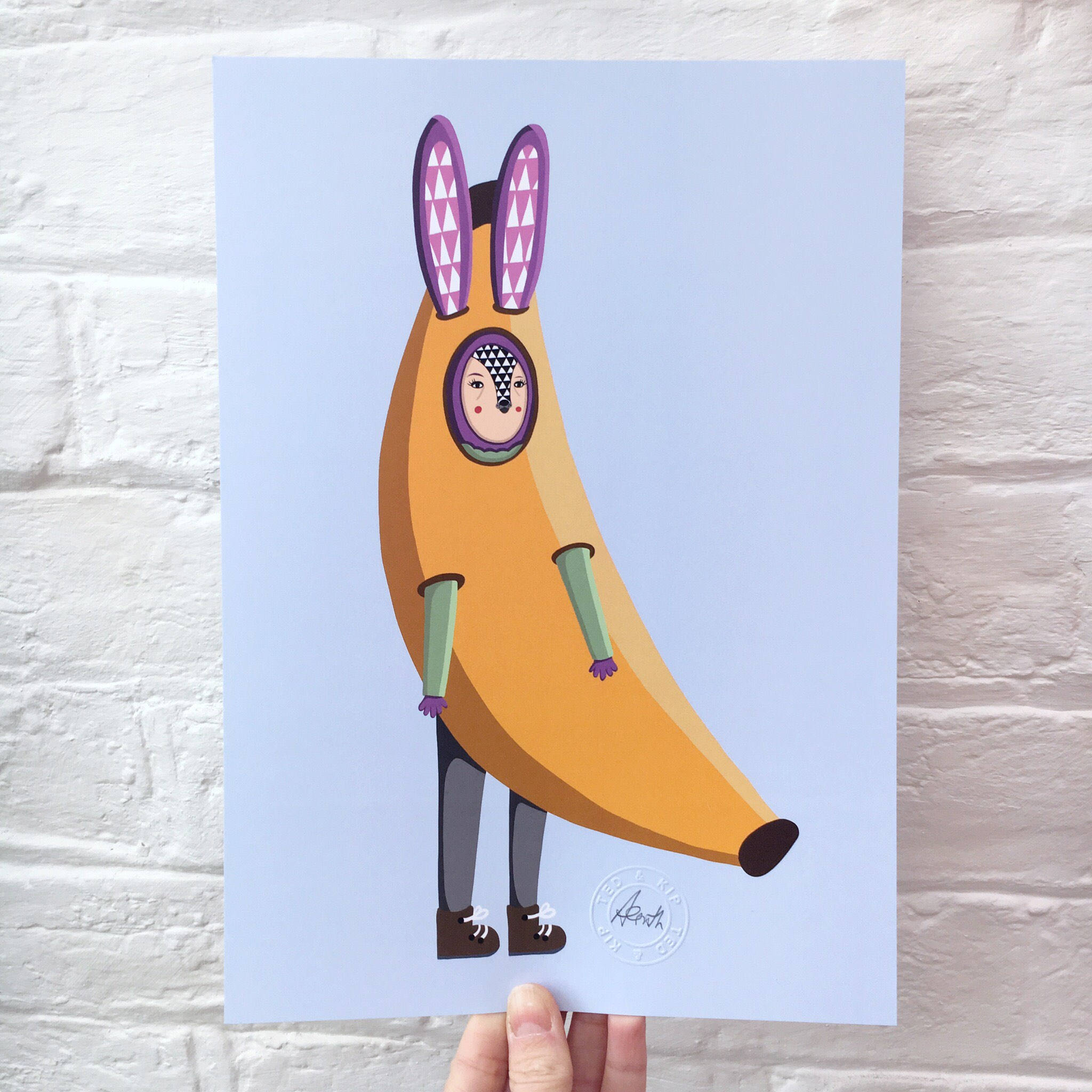 SALE Banana Rabbit Print