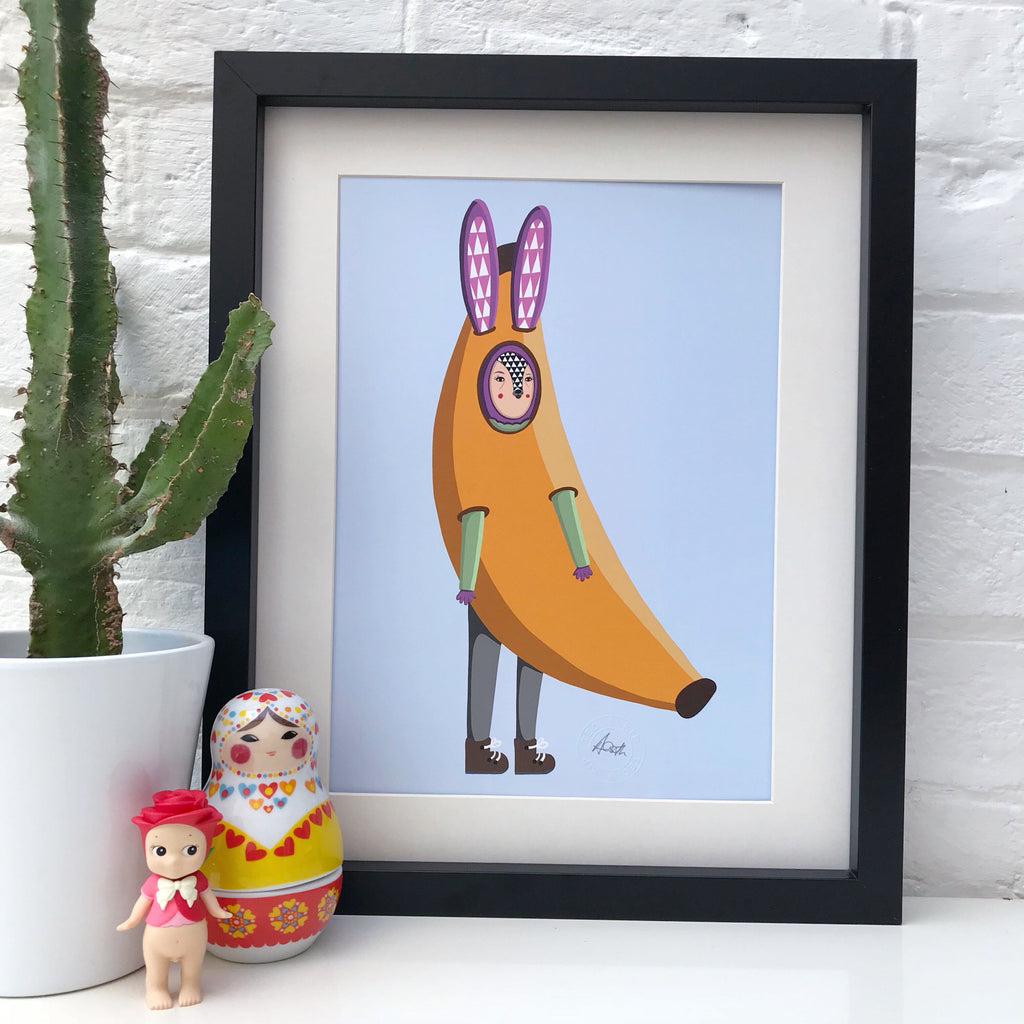 SALE Banana Rabbit Print