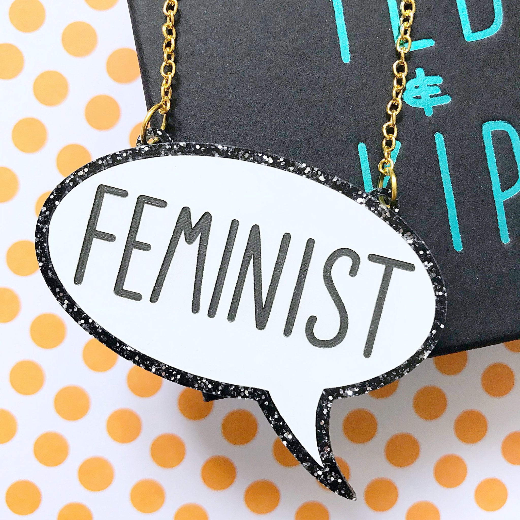 SALE Feminist Acrylic Necklace