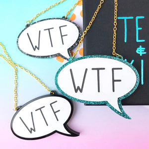 SALE WTF Acrylic Necklace