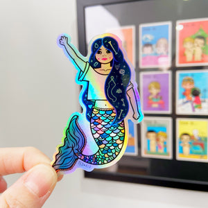 Mermaid Secret Hair Holographic Vinyl Sticker