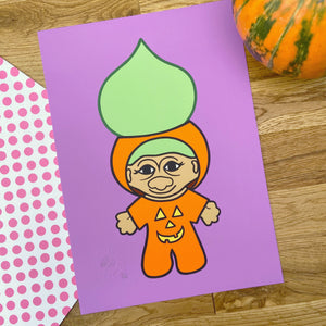 LIMITED EDITION Pumpkin Troll Print