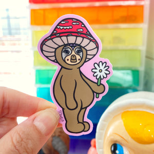 Sloth Mushroom Vinyl Sticker