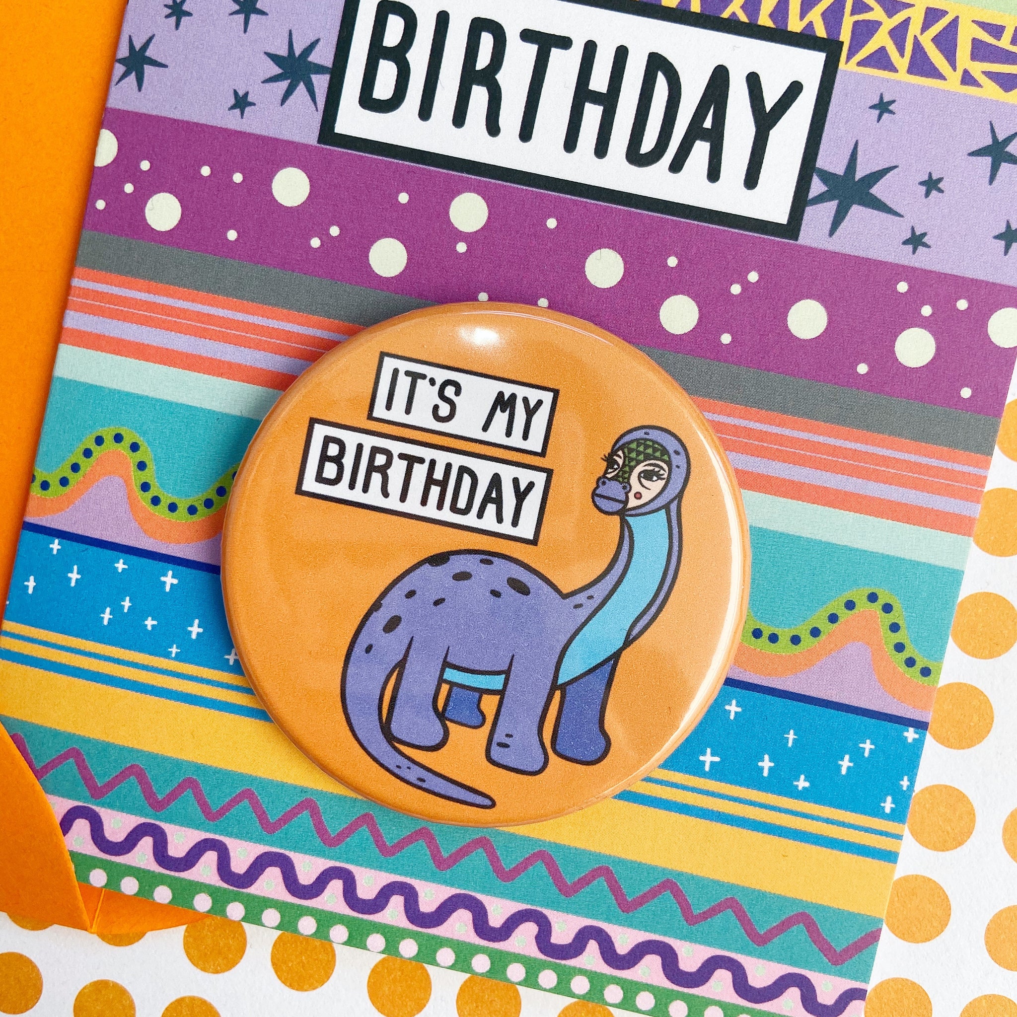 Happy Birthday Dino Badge Card
