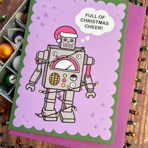 Festive Cheer Robot Christmas Card