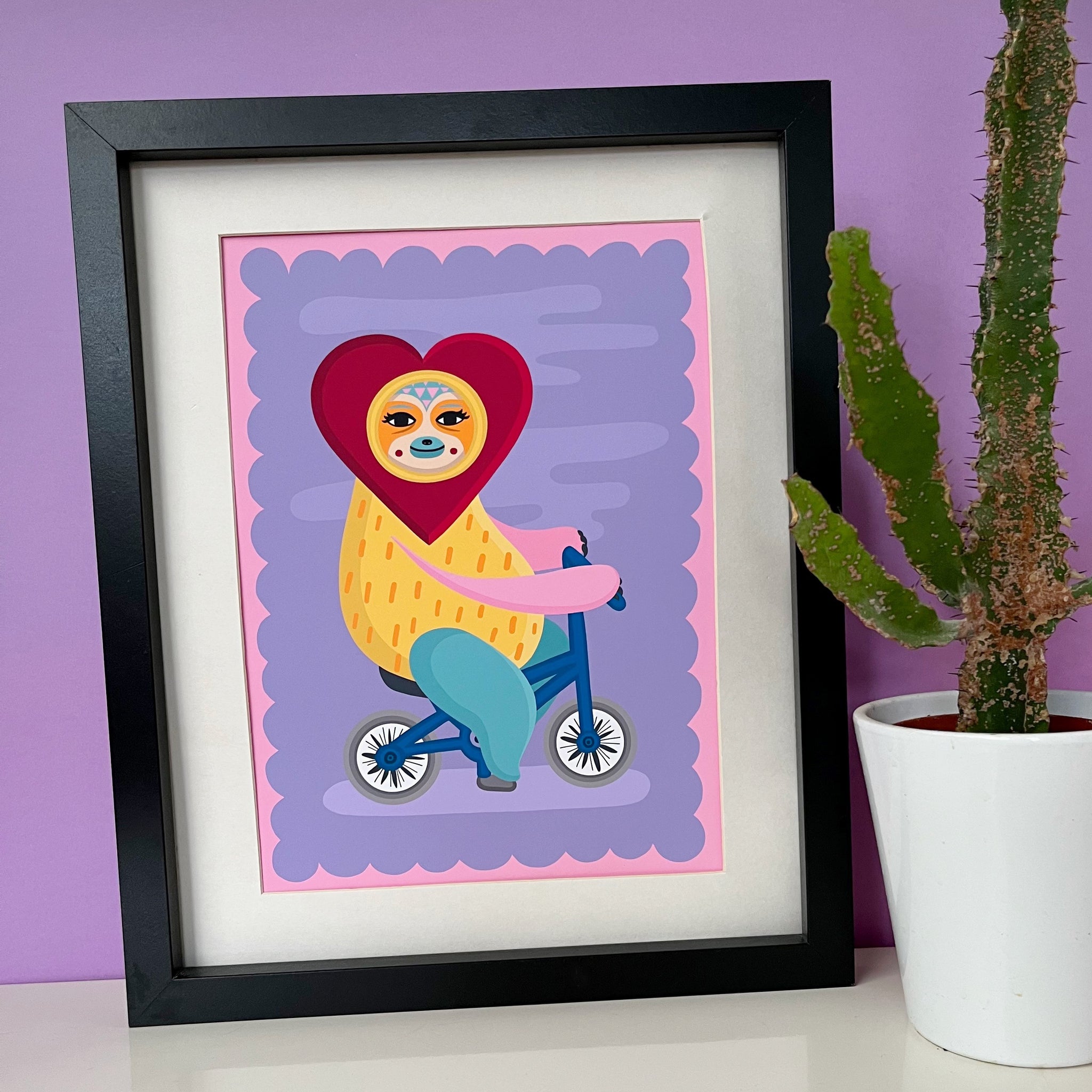 Bicycle Sloth Print