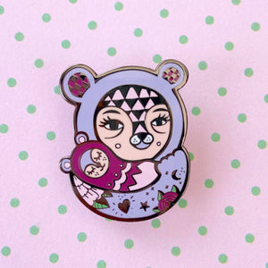 Mama Bear Pin (Pastel Pink)