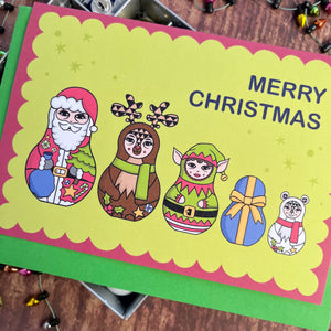 Festive Russian Doll Christmas Card