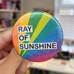Ray Of Sunshine Holographic Button Badge