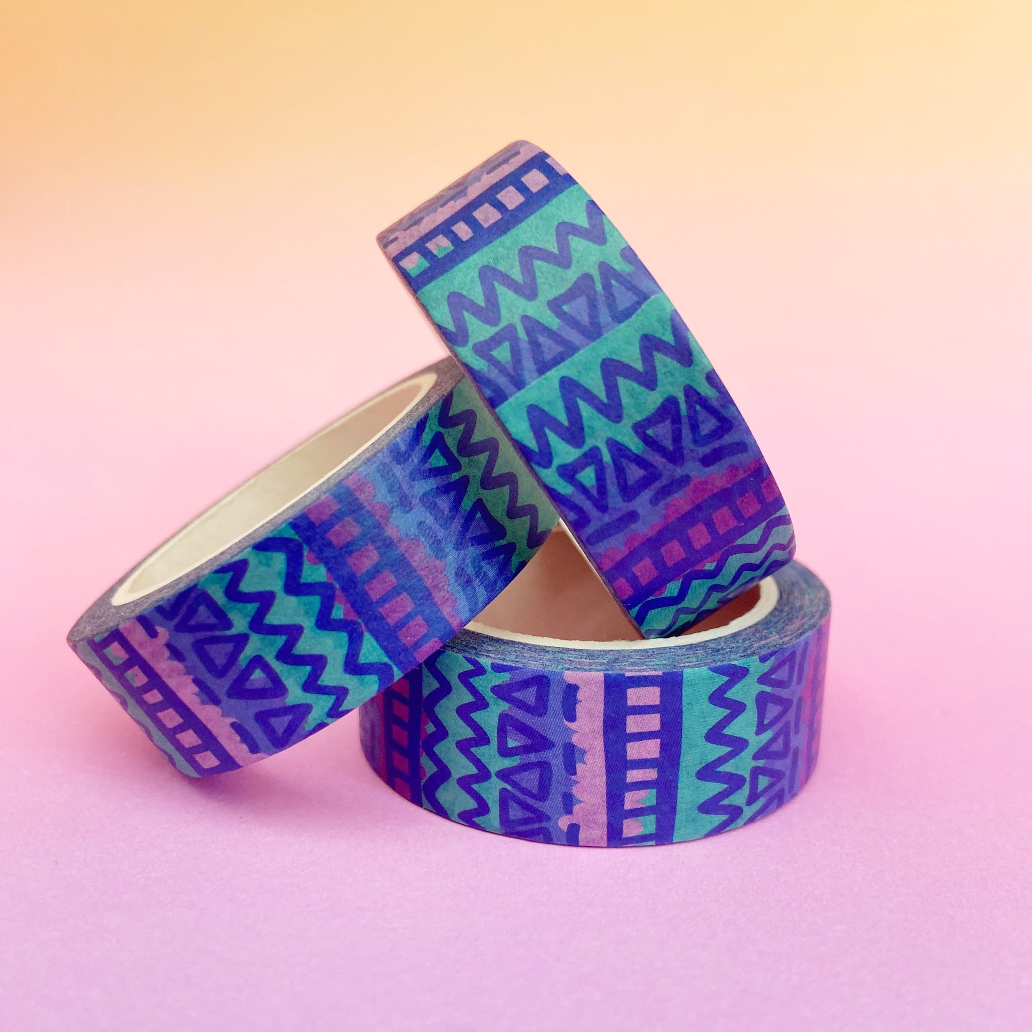 Abstract Blue Pattern Washi Tape