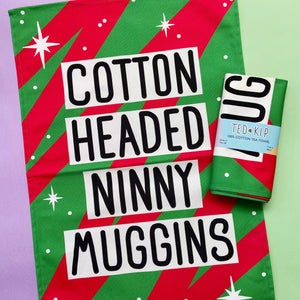 Cotton Headed Ninny Muggins Christmas Tea Towel