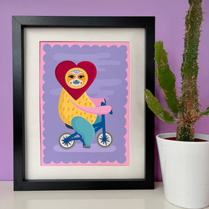 Bicycle Sloth Print