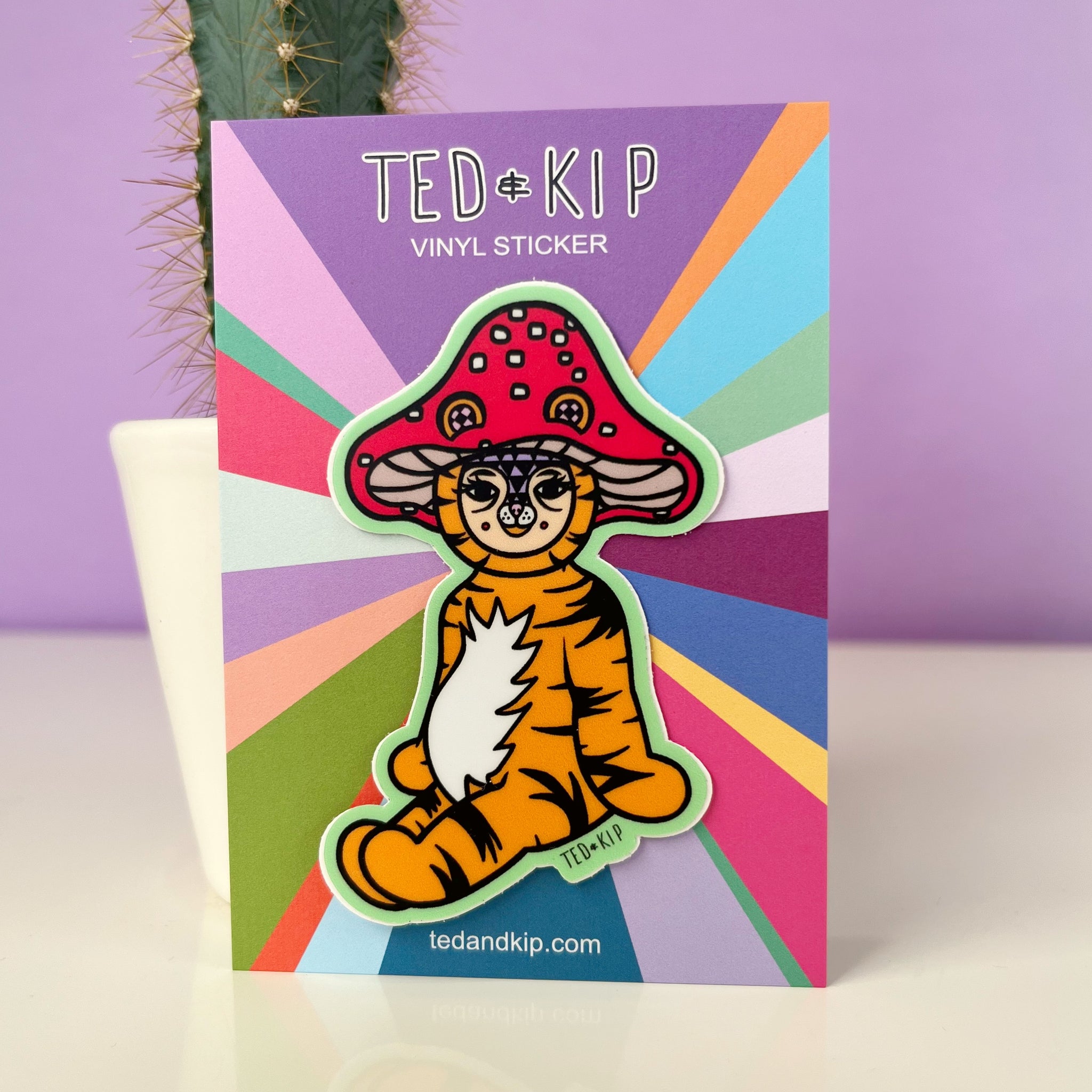 Tiger Mushroom Vinyl Sticker