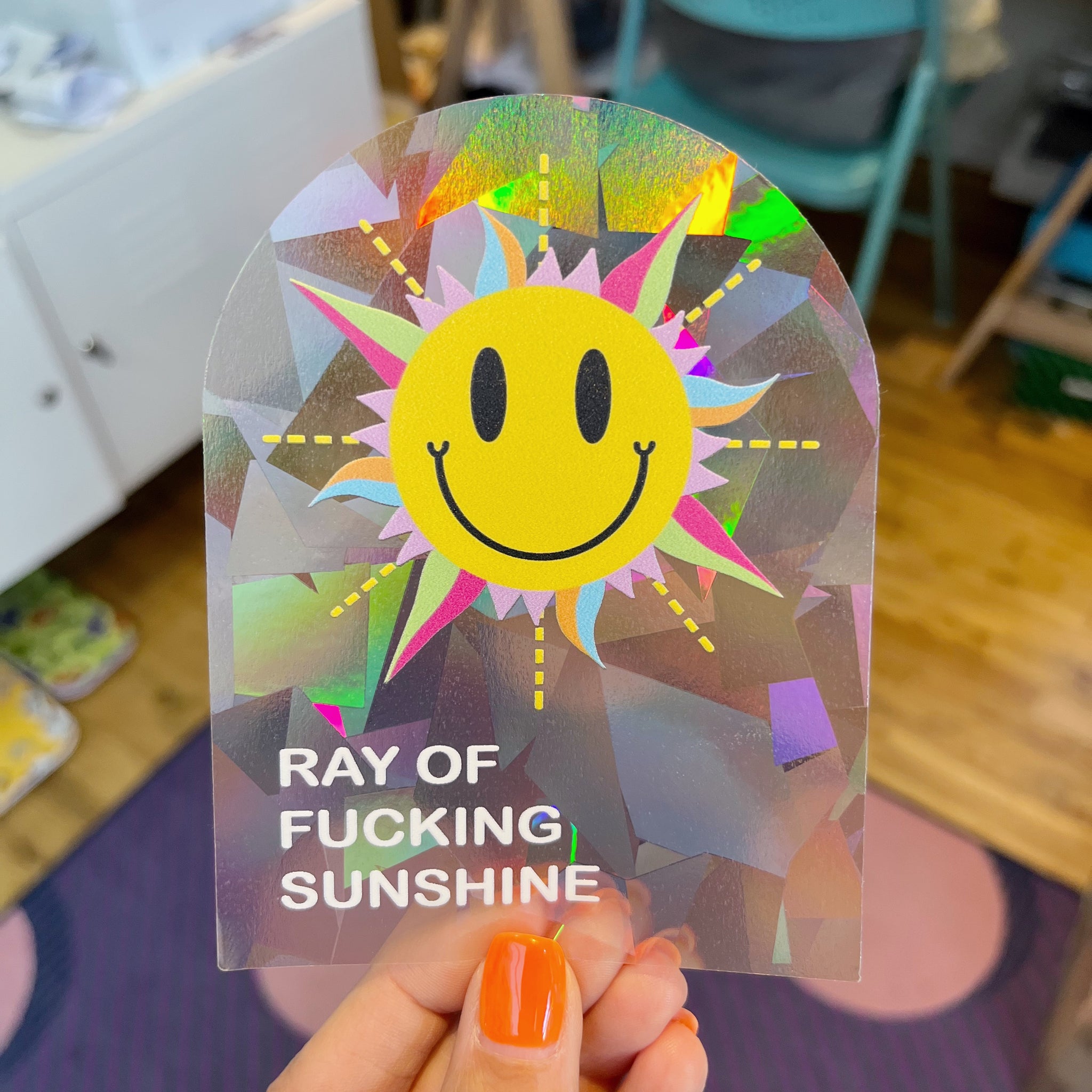 Ray Of Fucking Sunshine Suncatcher Rainbow Maker Window Sticker