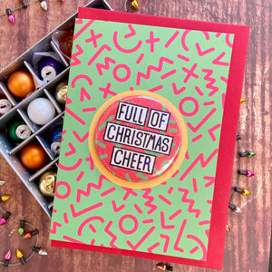 Full Of Christmas Cheer Button Badge Card