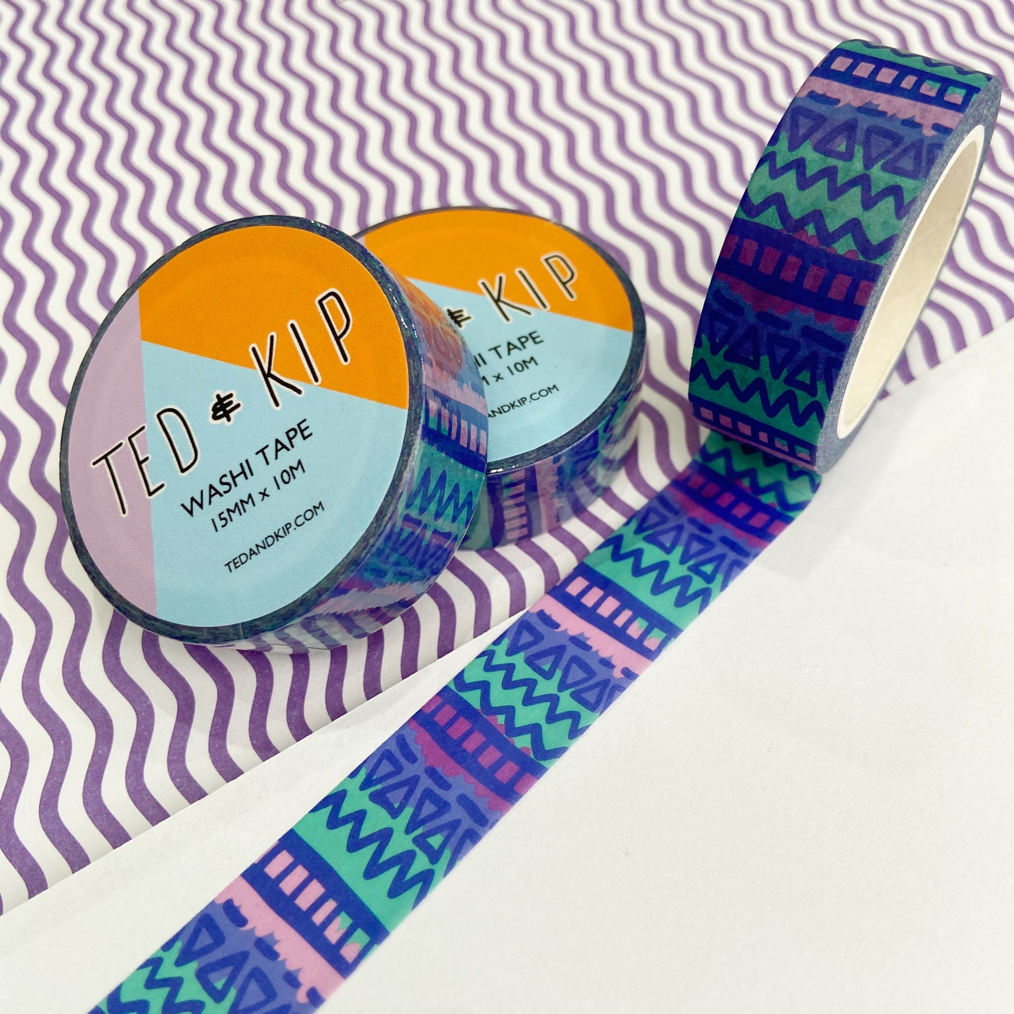 Abstract Blue Pattern Washi Tape