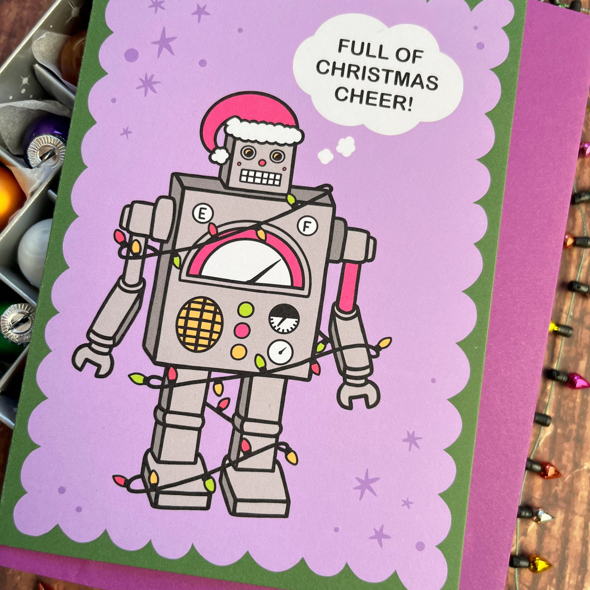 Festive Cheer Robot Christmas Card