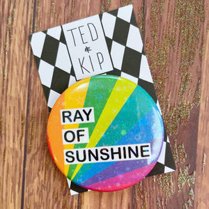 Ray Of Sunshine Holographic Button Badge