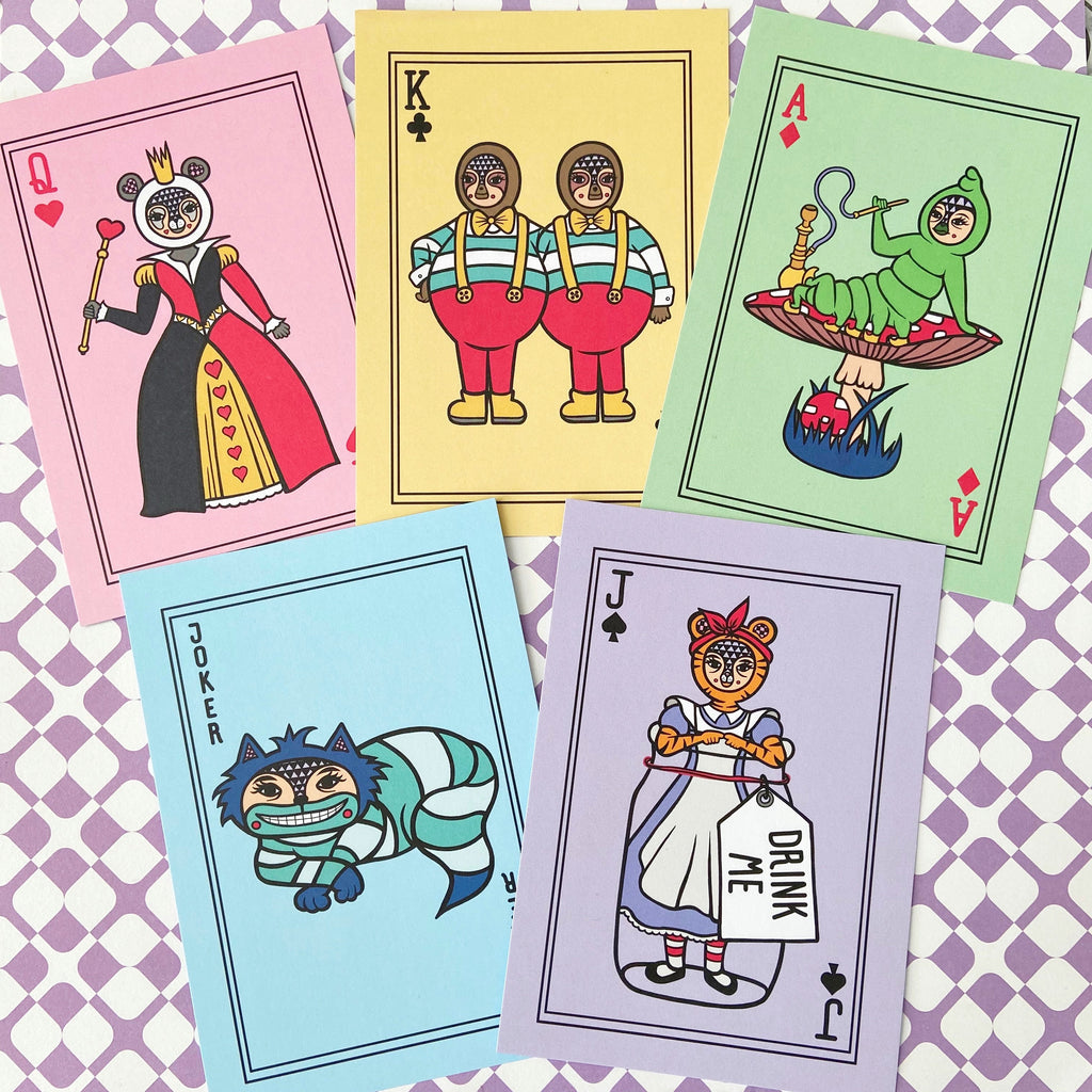 Set Of TEN Alice In Wonderland Postcards