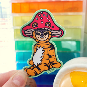 Tiger Mushroom Vinyl Sticker