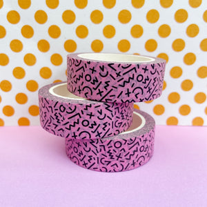 Abstract Pink And Black Washi Tape