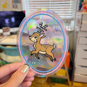 Prancing Deer Suncatcher Rainbow Maker Window Sticker