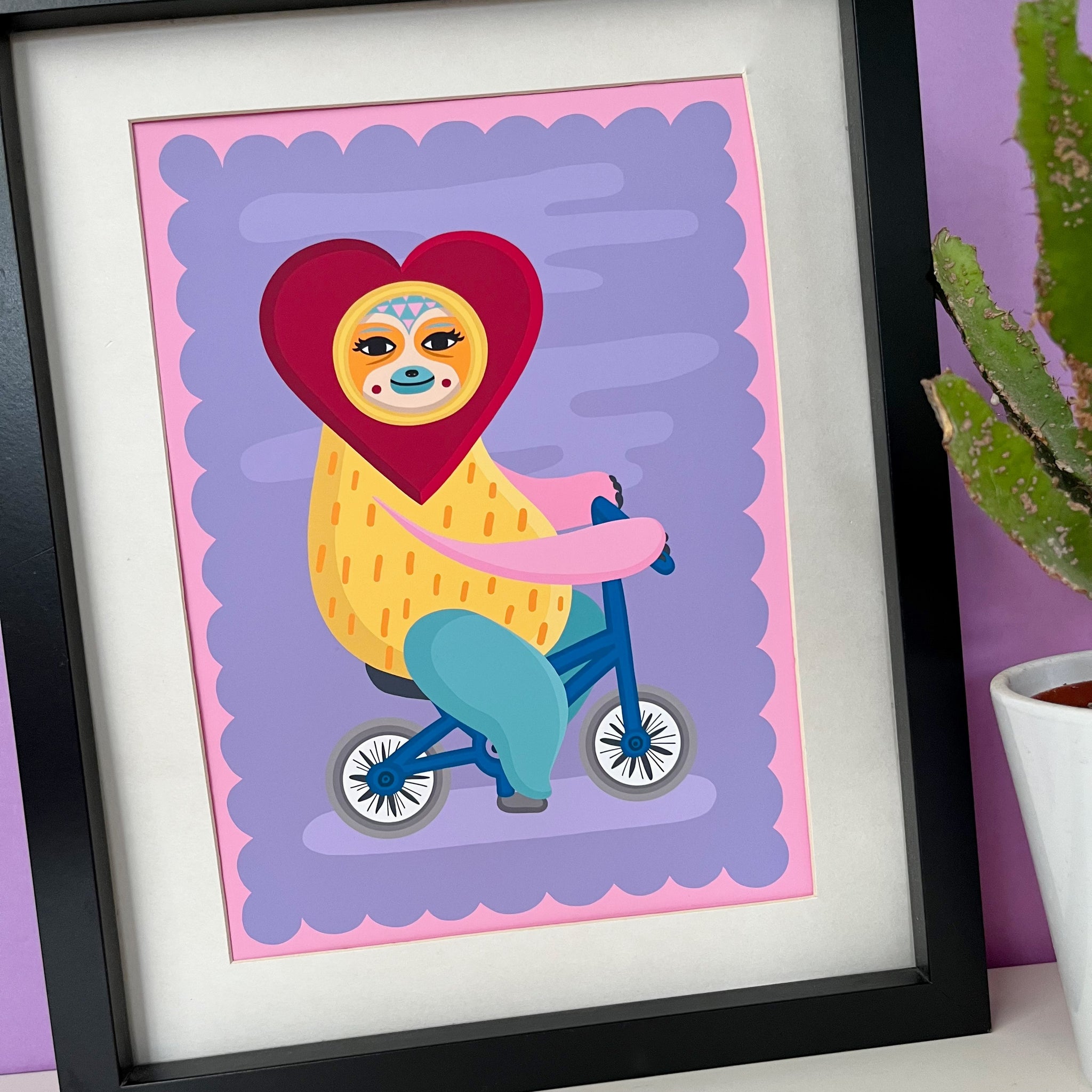 Bicycle Sloth Print
