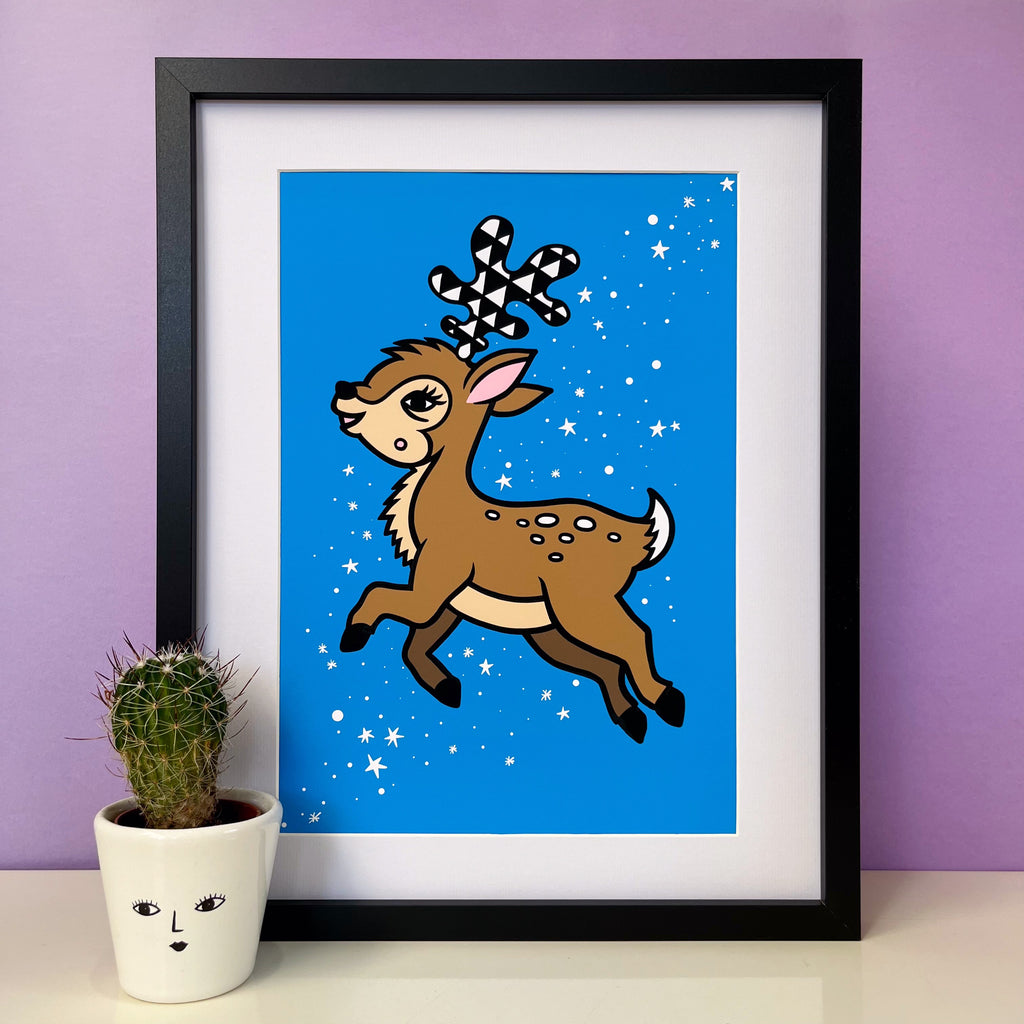 Retro Deer Print
