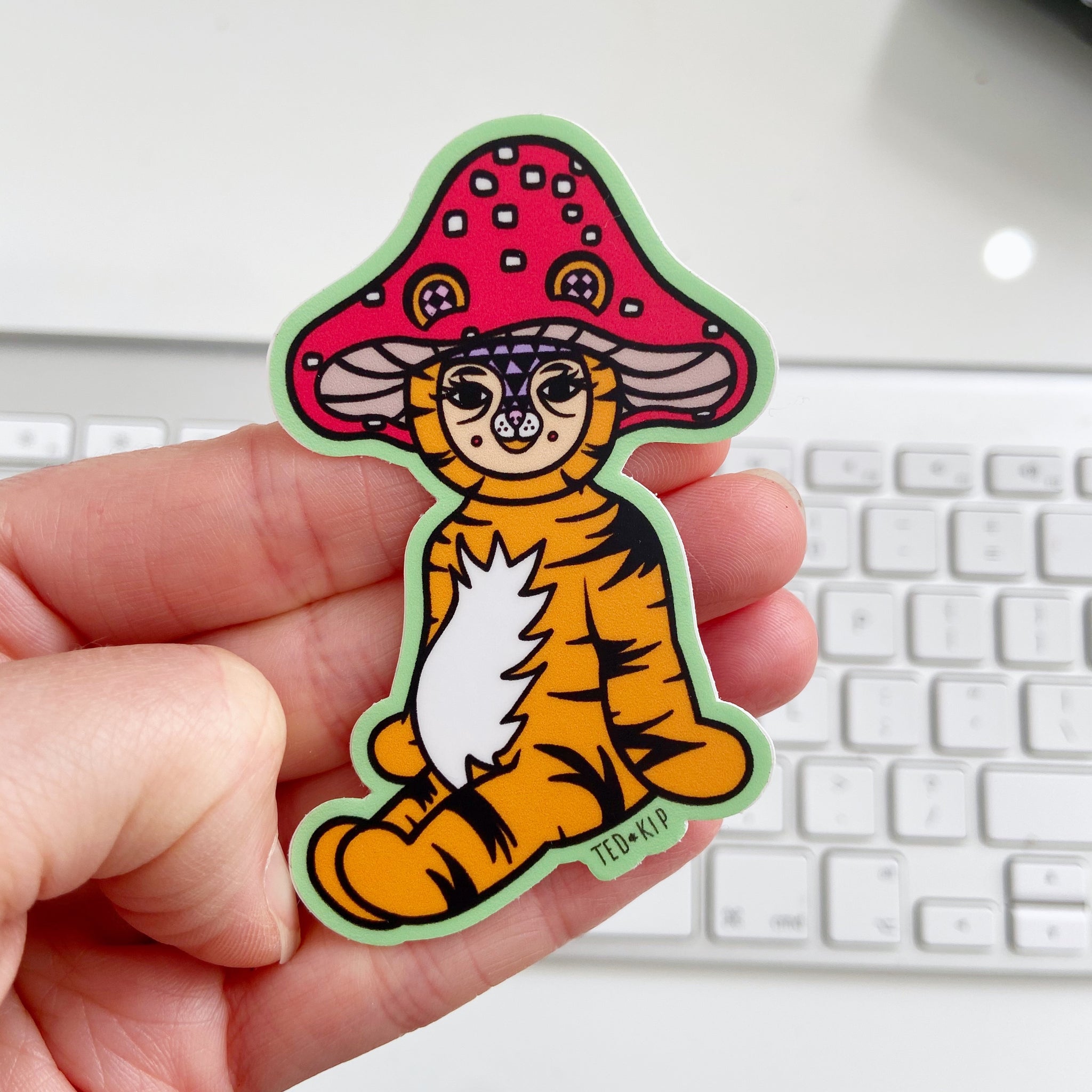 Tiger Mushroom Vinyl Sticker